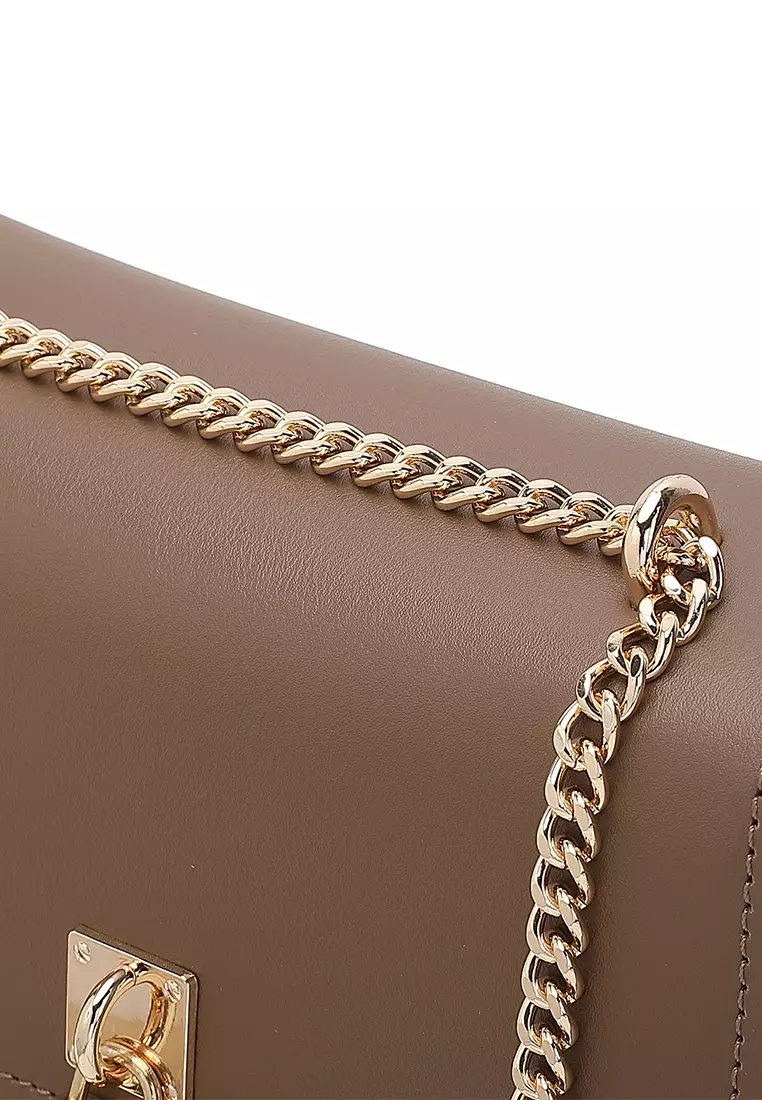 Women's Chain Shoulder Bag / Sling Bag / Crossbody Bag (單肩包 / 斜孭袋) - 棕色