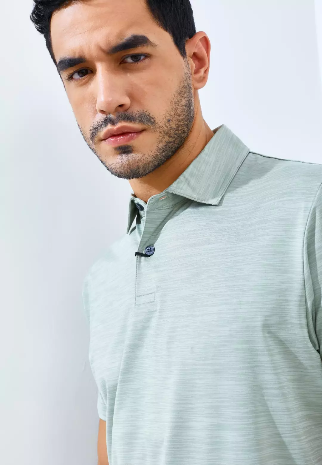 Jack Nicklaus Whitley Premium Tonal Two Color Solid Polo Sage Leaf