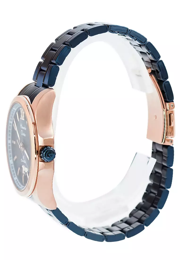 Alexandre Christie - Jam Tangan Analog Pria - Rosegold - Blue Stainless Steel - 8659 MDBURBU
