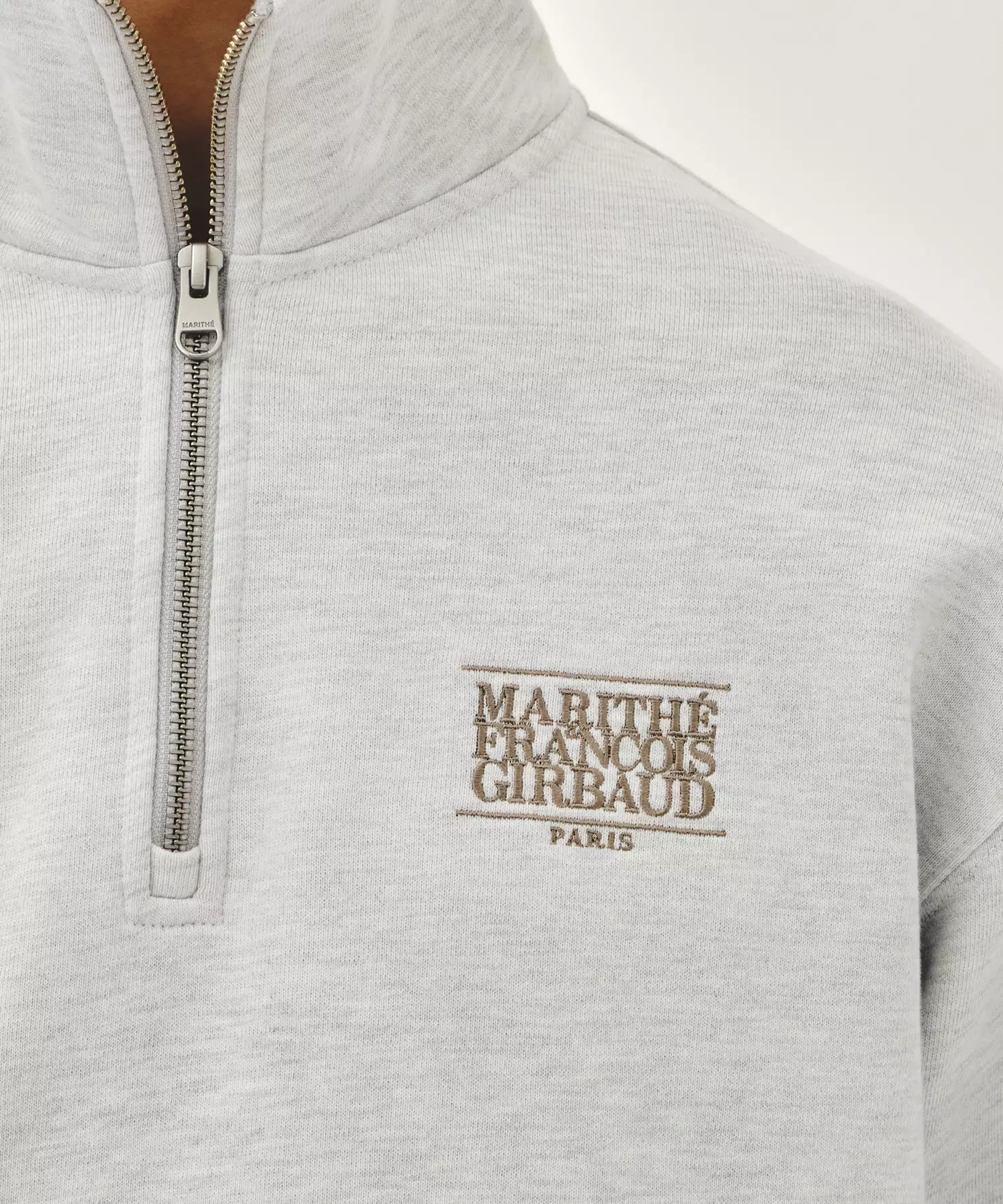 SMALL CLASSIC LOGO HALF ZIPUP SWEATSHIRT light heather gray