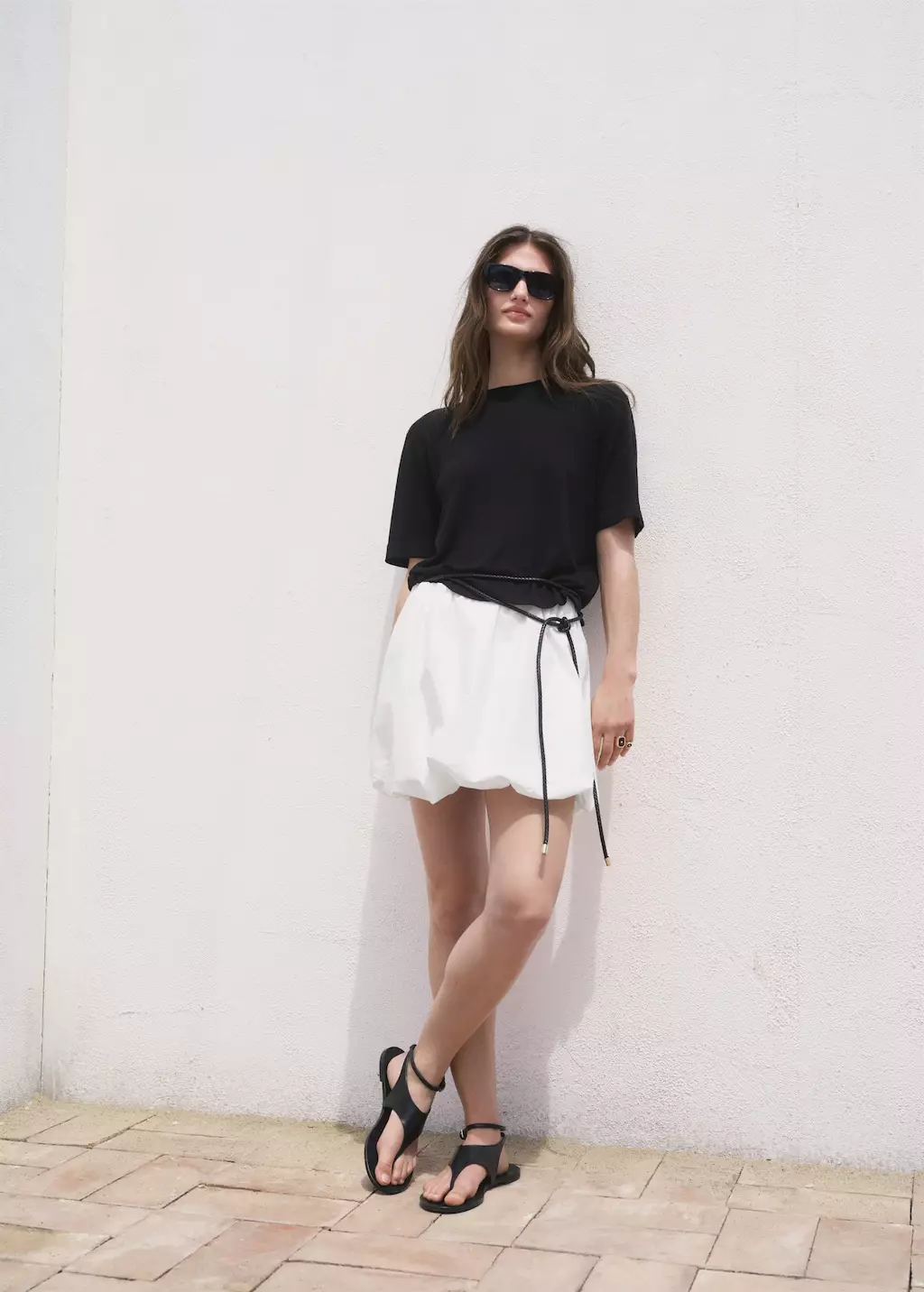 Sweater rajutan halus lengan pendek