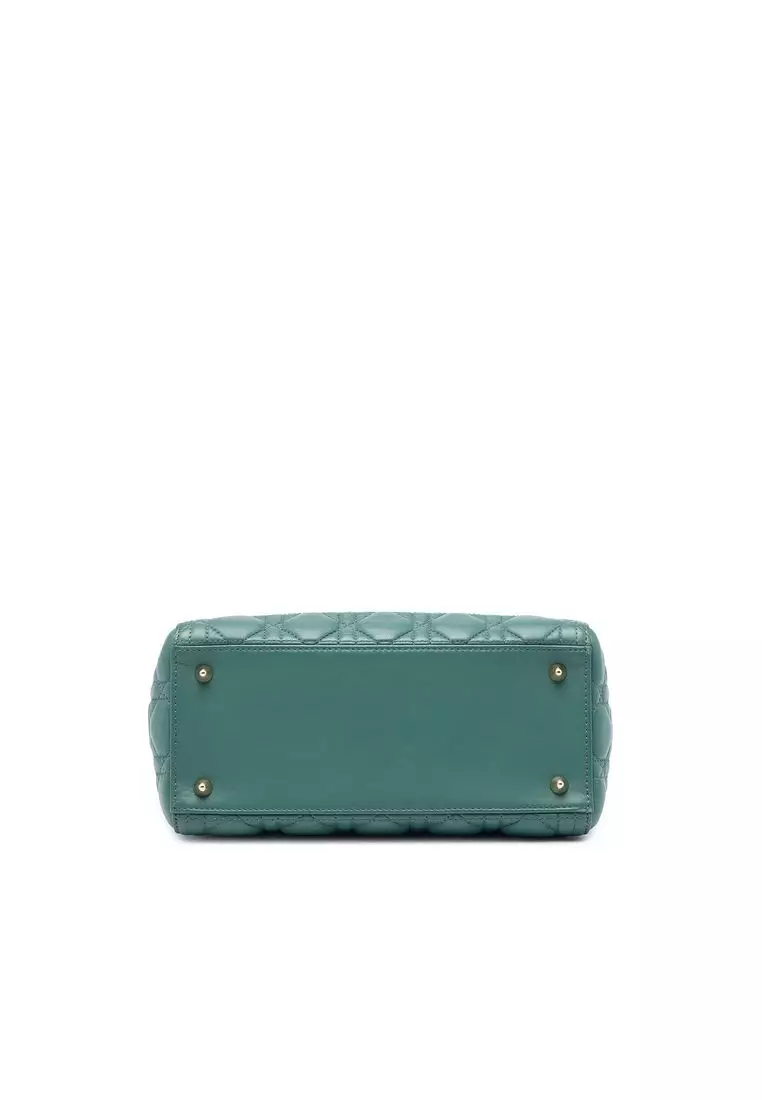 Pre-Loved Dior Medium Lambskin Cannage Lady Dior