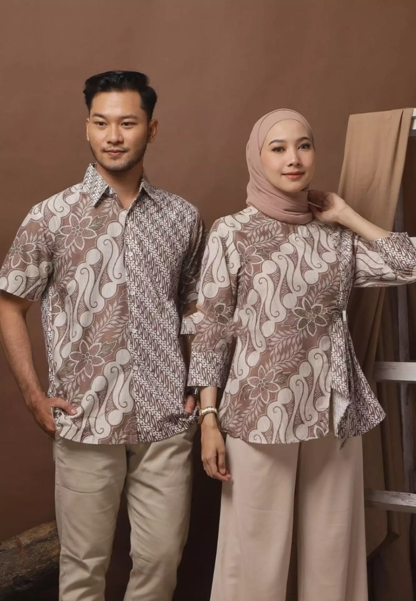 Blouse Batik Sumitra Coklat Premium Elegant B.K