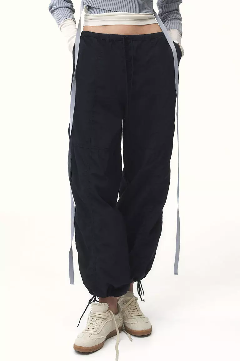 Nylon parachute trousers