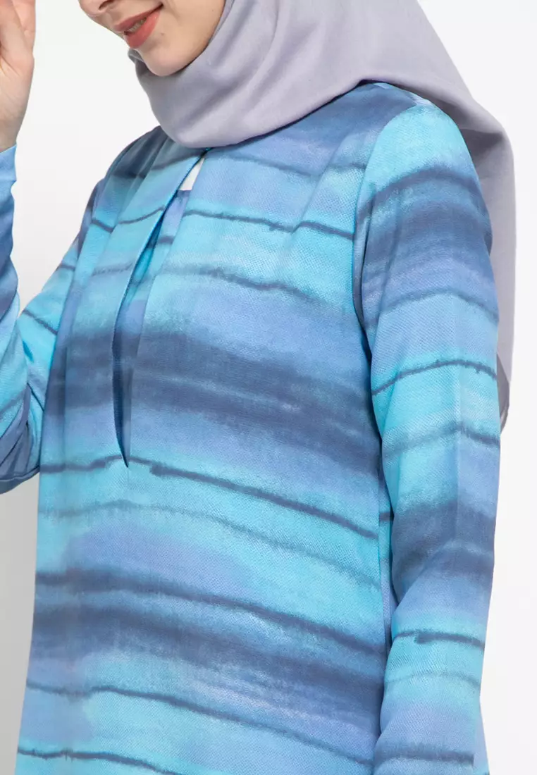 Paisley Maxi Dress In Blue Print