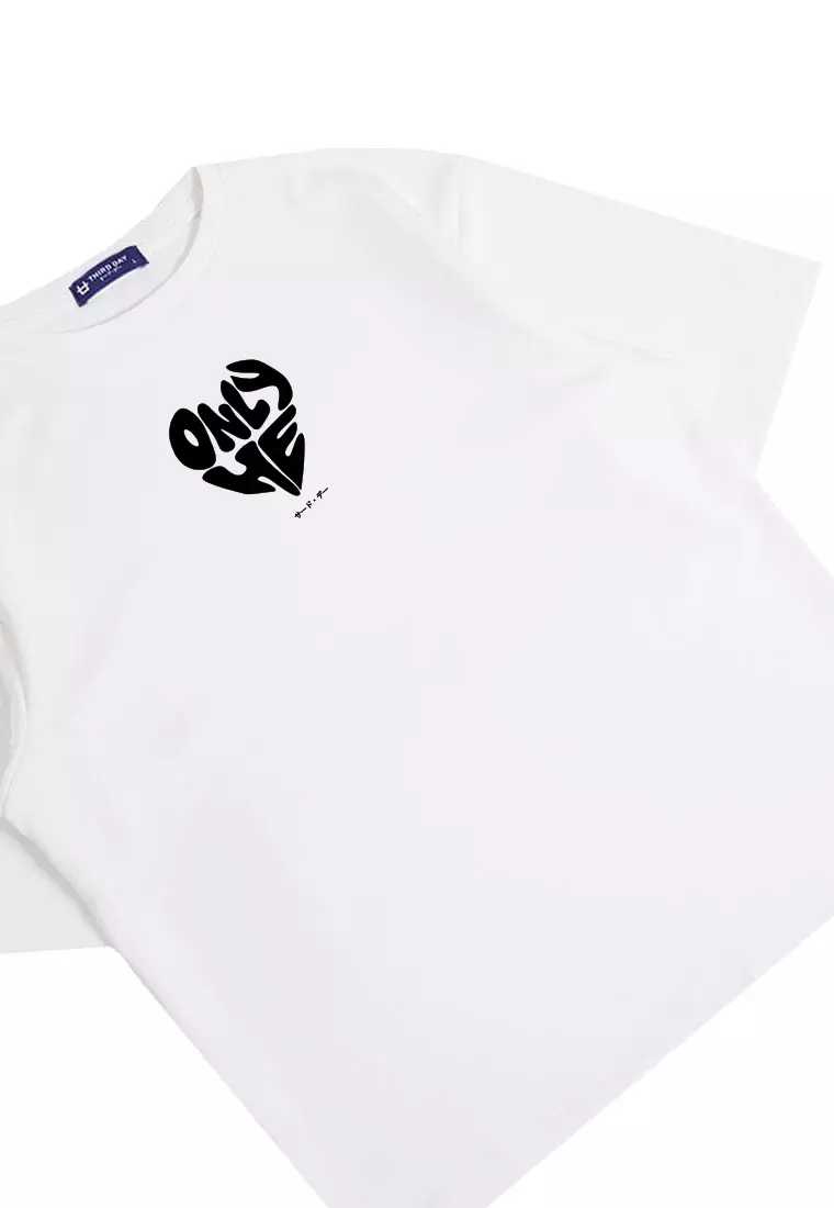 MTU26 kaos couple pasangan terbaru oversize bahan tebal scubalux "only he" putih