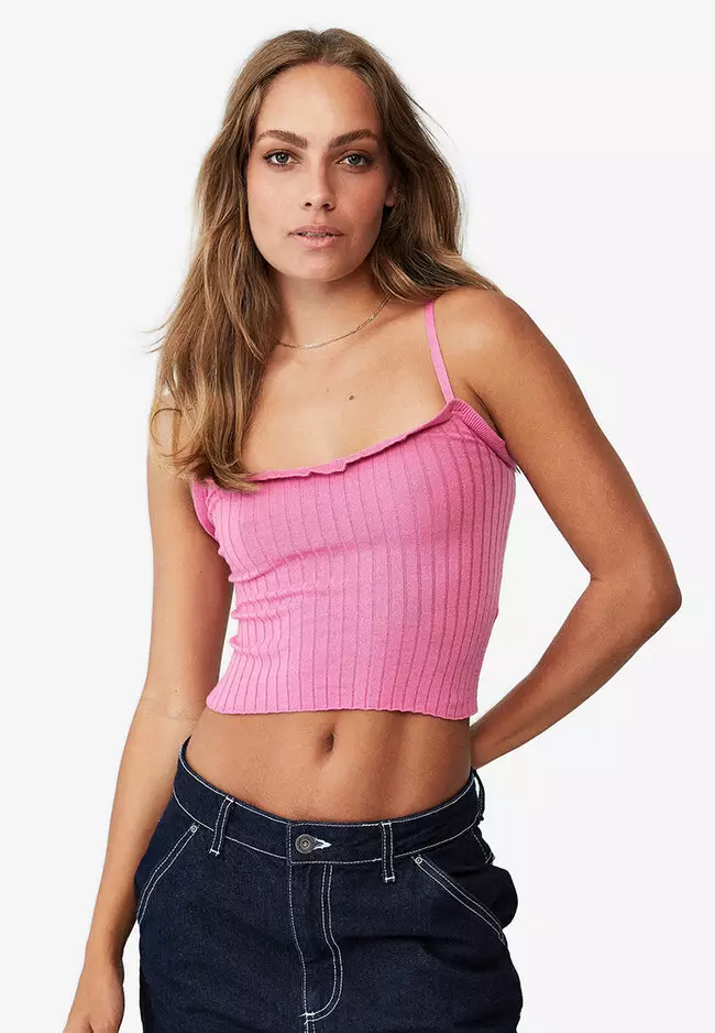 B-Edit Lace Cami - Pink  Sustainable TENCEL™ Tank Top – Stripe