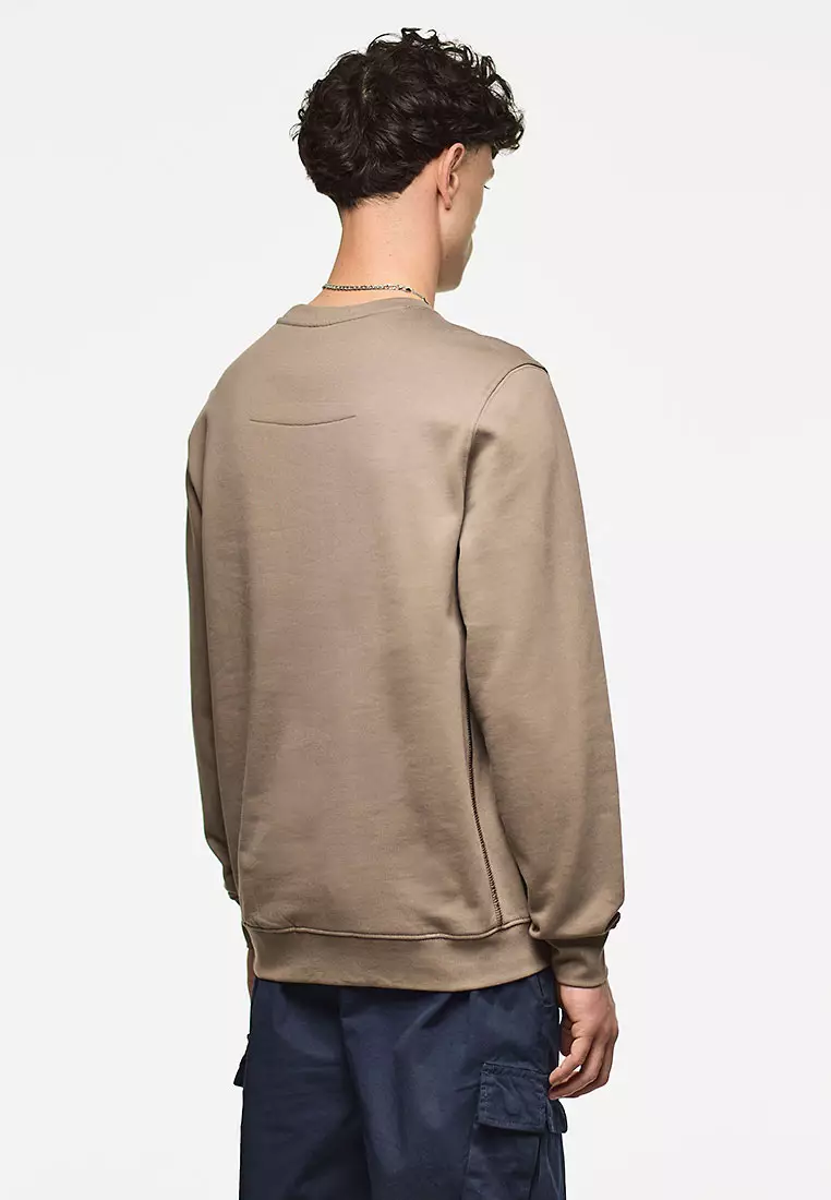 MENS TOBACCO THUNDER CREW WITH PARACHUTE BINDING