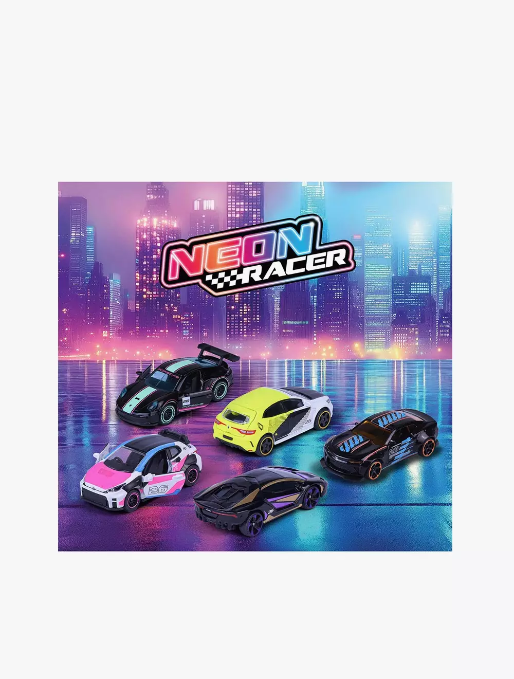 MAJORETTE Neon Racer 5 Pcs Gift Pack