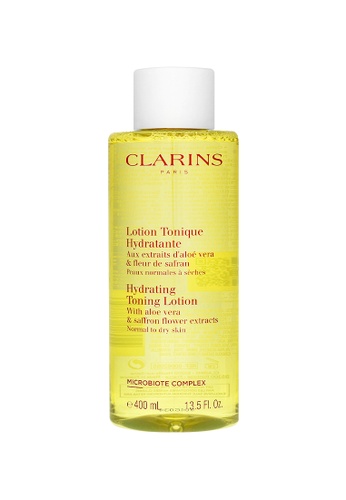 CLARINS white and yellow [CR] Clarins Hydrating Toning Lotion With Aloe Vera & Saffron Flower 400ml 52BAFBE9831C63GS_1