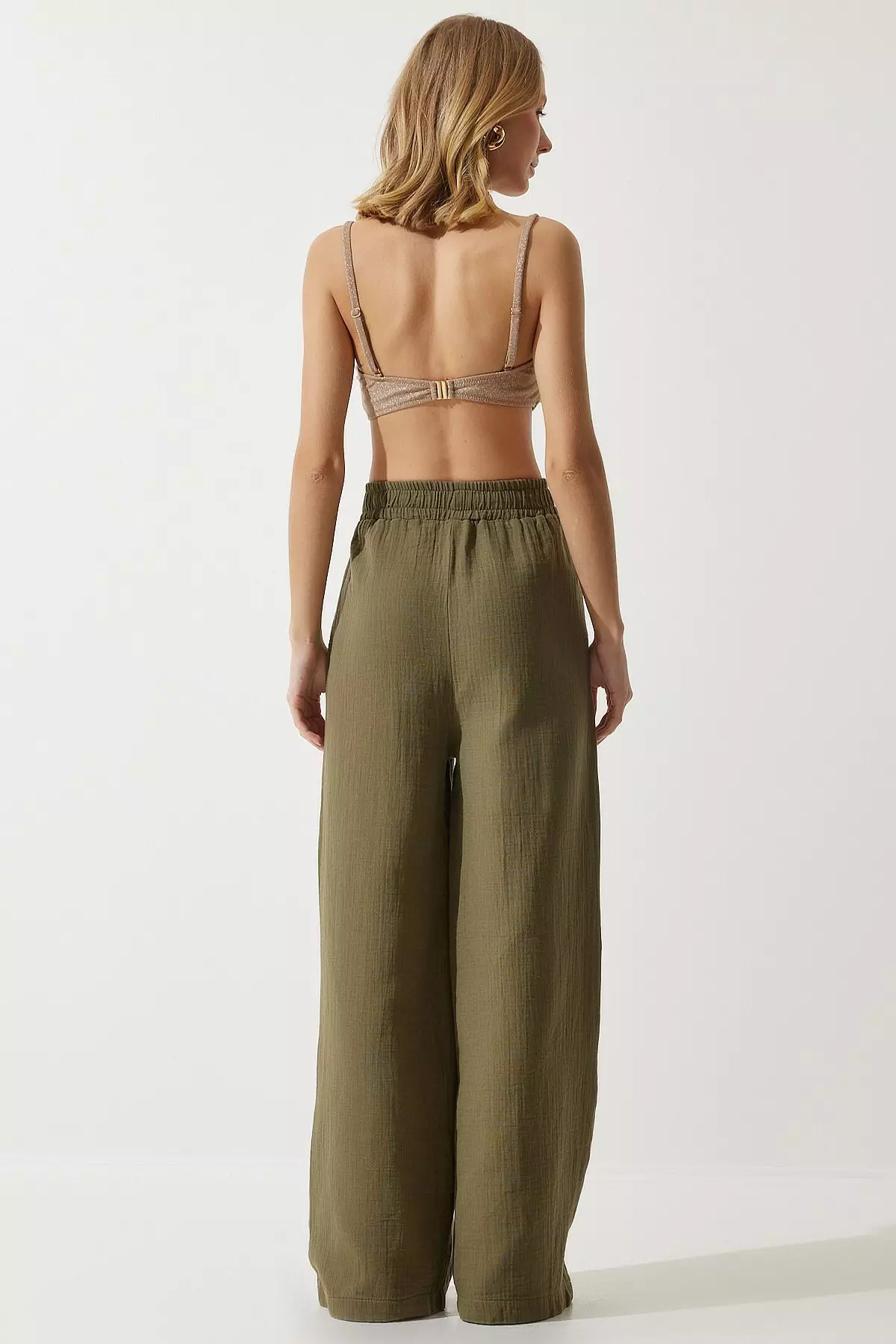Textured Wide Leg Pants