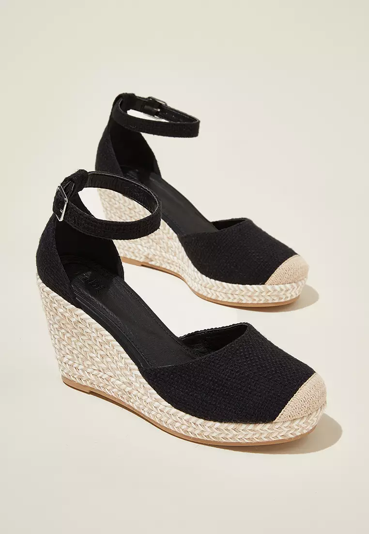 Black espadrille cheap heels