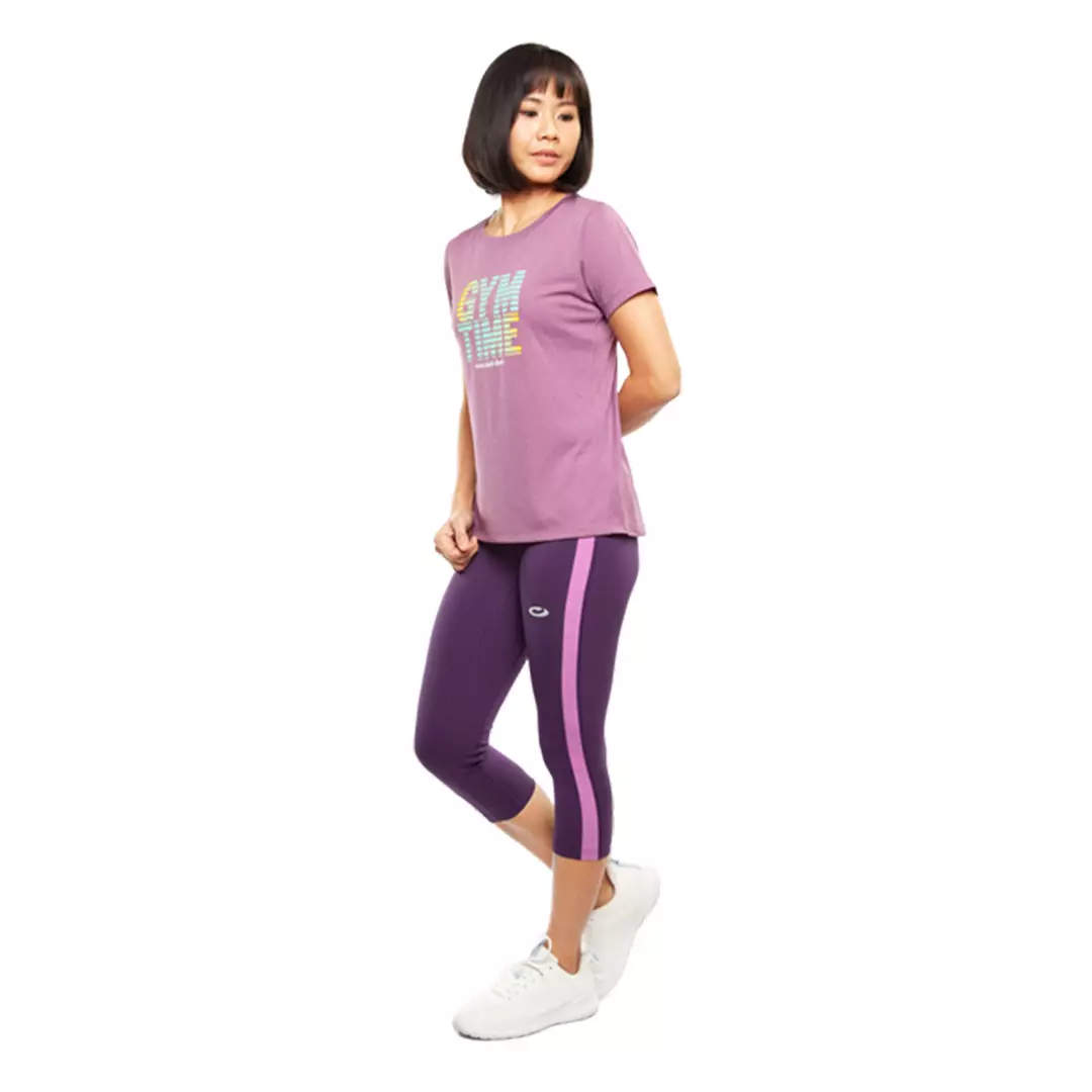 Baju Olahraga Wanita  Ladies Short Sleeve Top Print "GYM TIME"