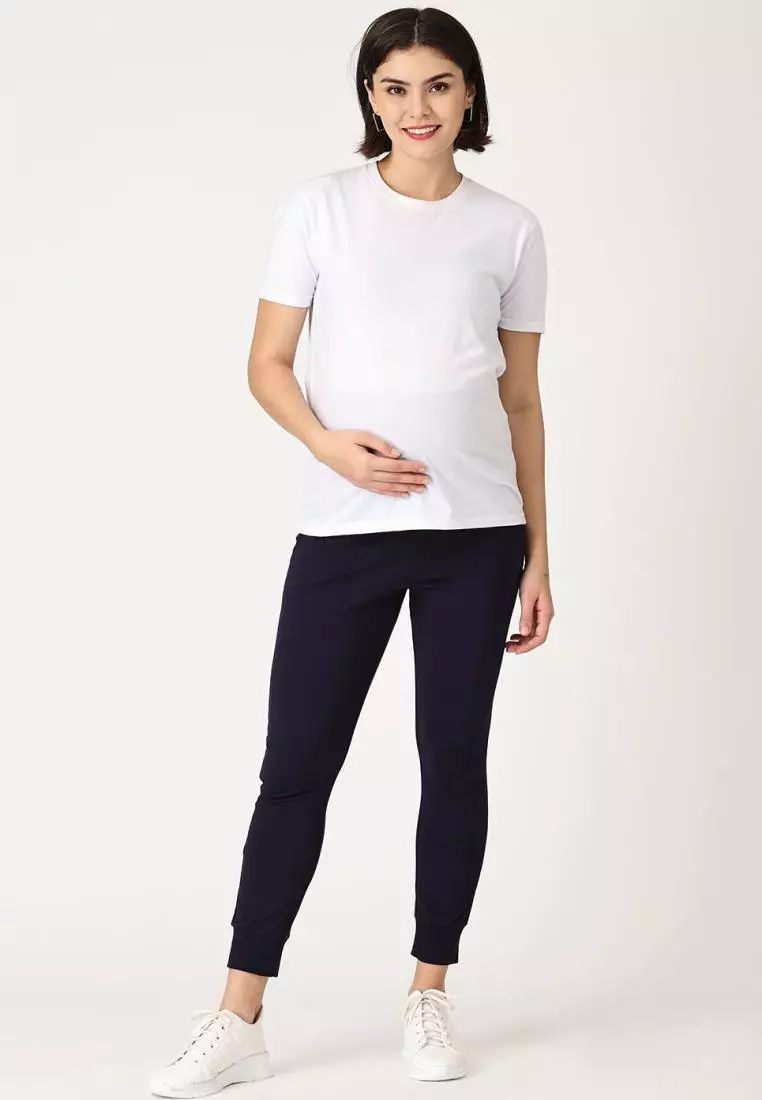 Comfy Maternity Joggers Navy Blue