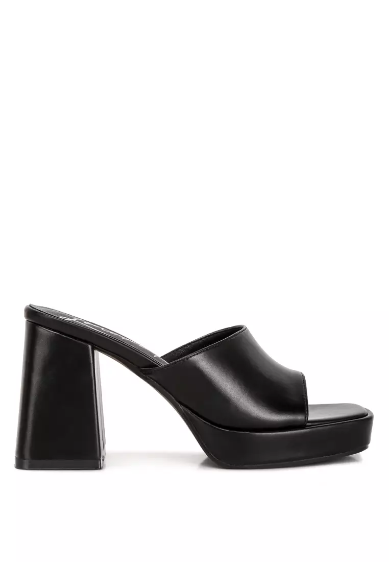 Discount on London Rag  shoes - SKU: Black Flared Block Heel Sandals