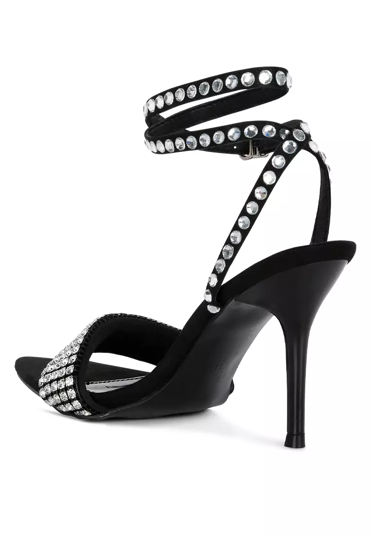 Buy Rag & CO. Black High Heeled Diamante Sandals Online ZALORA Malaysia