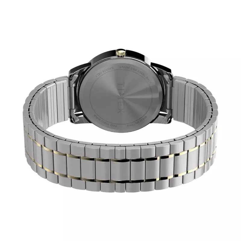 Jam Tangan Pria Timex Easy Reader TW2W52700 Indiglo White Dial Dual Tone Stainless Steel Strap