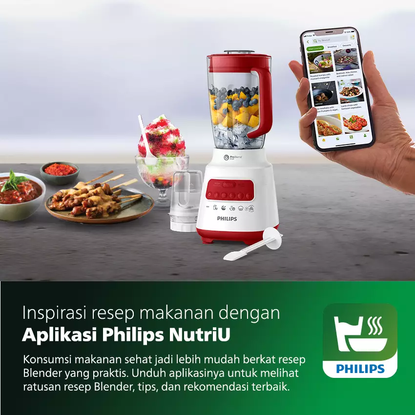 Jual Philips Philips Blender 5000 Series 2L Plastic - Red HR2221/40