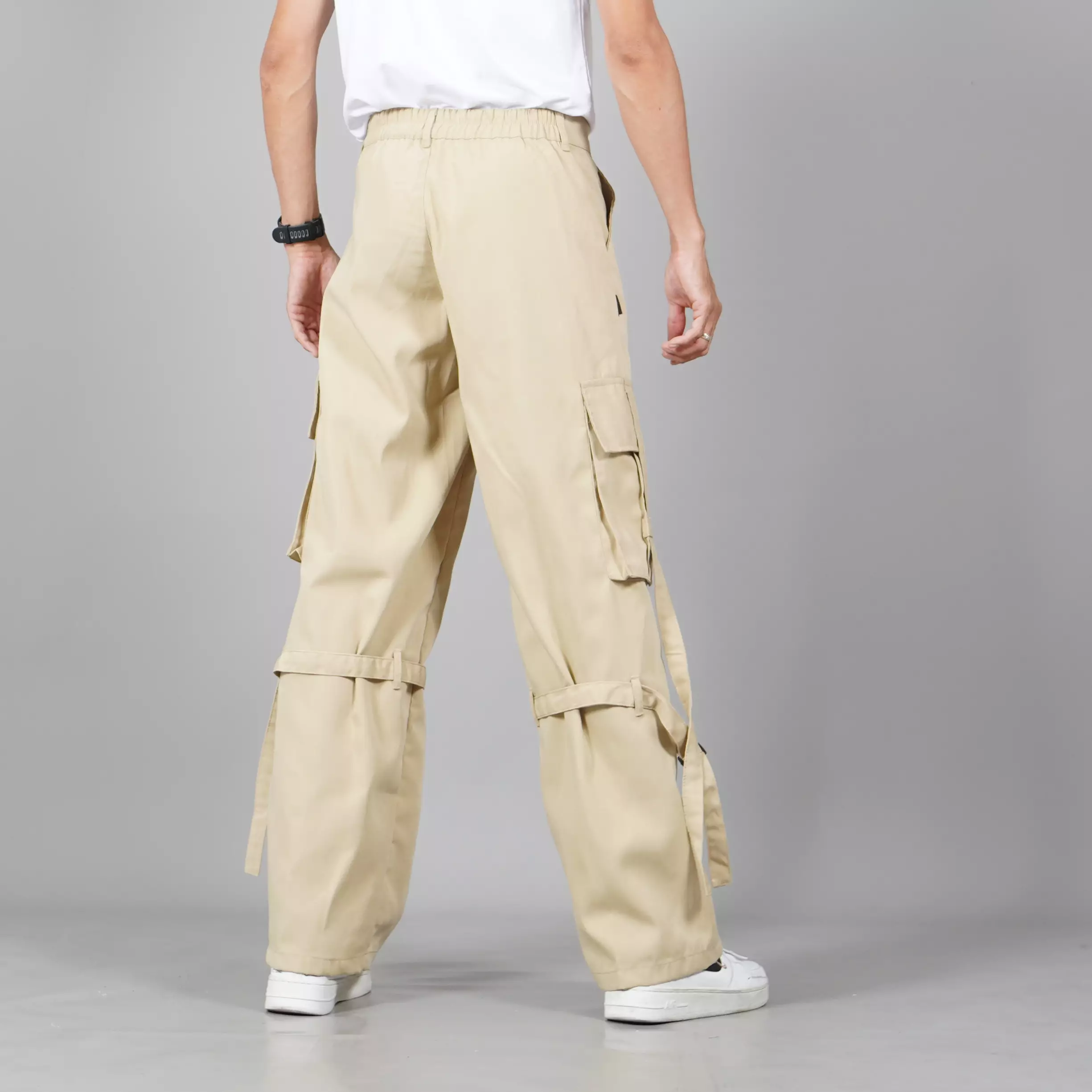  JAMES Celana Panjang Cargo Pria Celana Cargo Panjang Pria - KREM