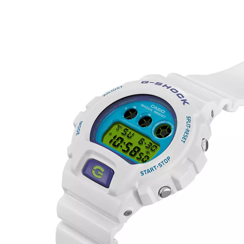 Jam Tangan Pria Casio G-Shock DW-6900RCS-7DR Crazy Colors Digital Dial White Resin Band