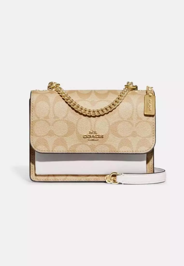 Coach Mini Klare Crossbody In Signature Canvas Light Khaki Chalk