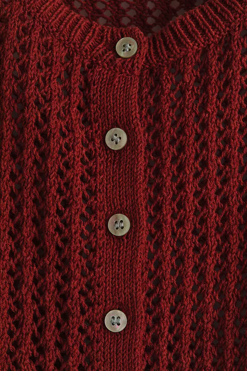 Pointelle-knit cardigan