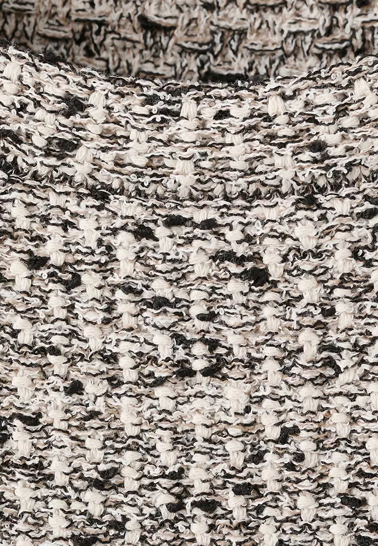 Fringed Tweed Top