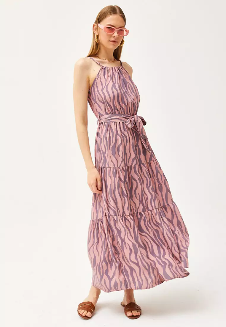 Halter Neck Belted Dress