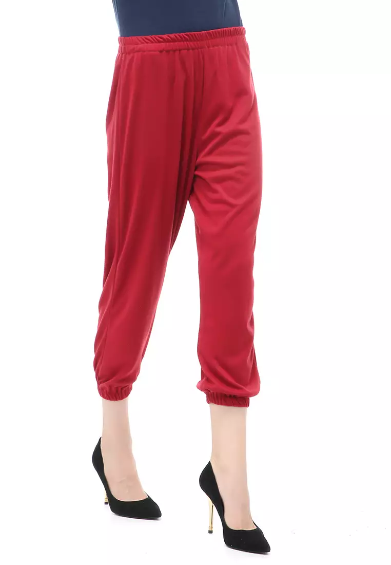 Nabila Legging Karet Muslimah Polos Bawahan Wanita Regular Fit - Maroon