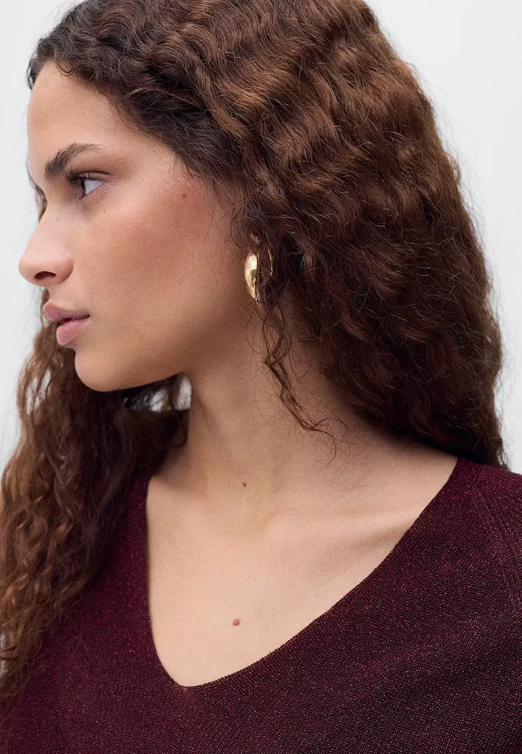 V-Neck Lurex Sweater