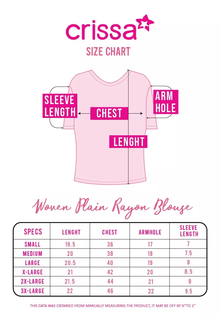 Woven Plain Rayon Short Sleeves Blouse