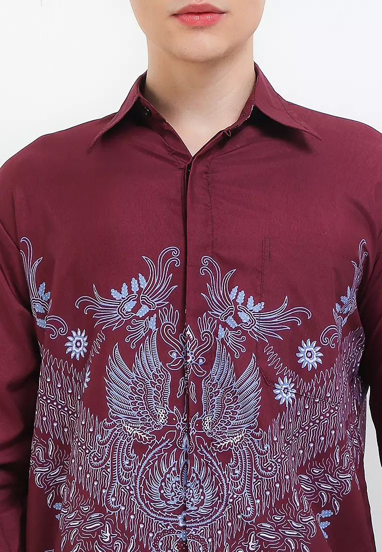 Whonosari Kemeja Batik Exclusive Premium Pria Casual Modern Lengan Panjang