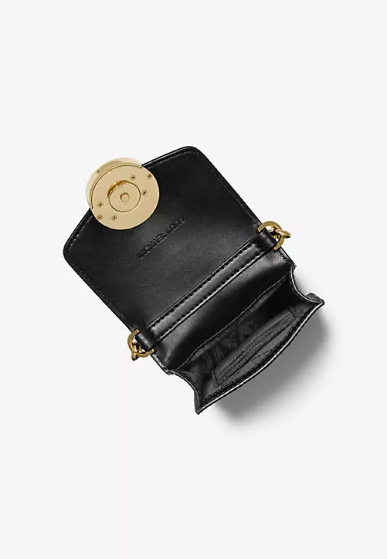 Michael Kors Carmen Small Faux Leather Phone Crossbody Bag Black