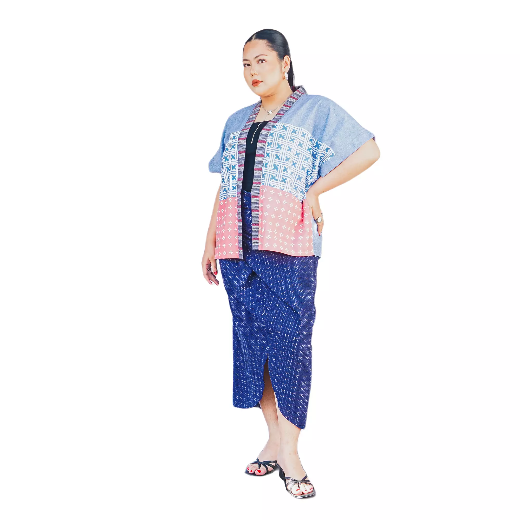 Blazer Batik Wanita - Atasan Batik - Bhatara Batik Mikata - Outer Batik Modern Lengan Pendek