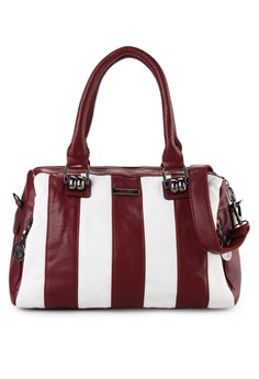 HUER red Lalie Stripes Handbag HU072AC28BTFID_1