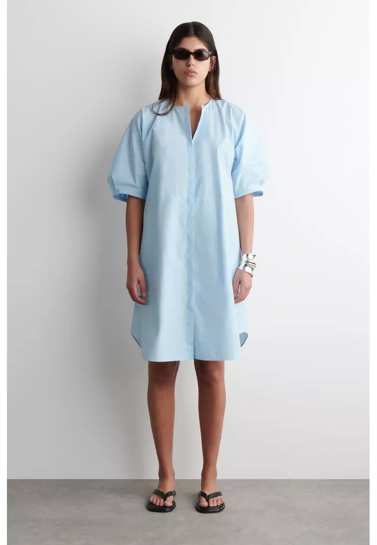 Buy COS PUFF-SLEEVE COTTON MINI DRESS 2025 Online | ZALORA