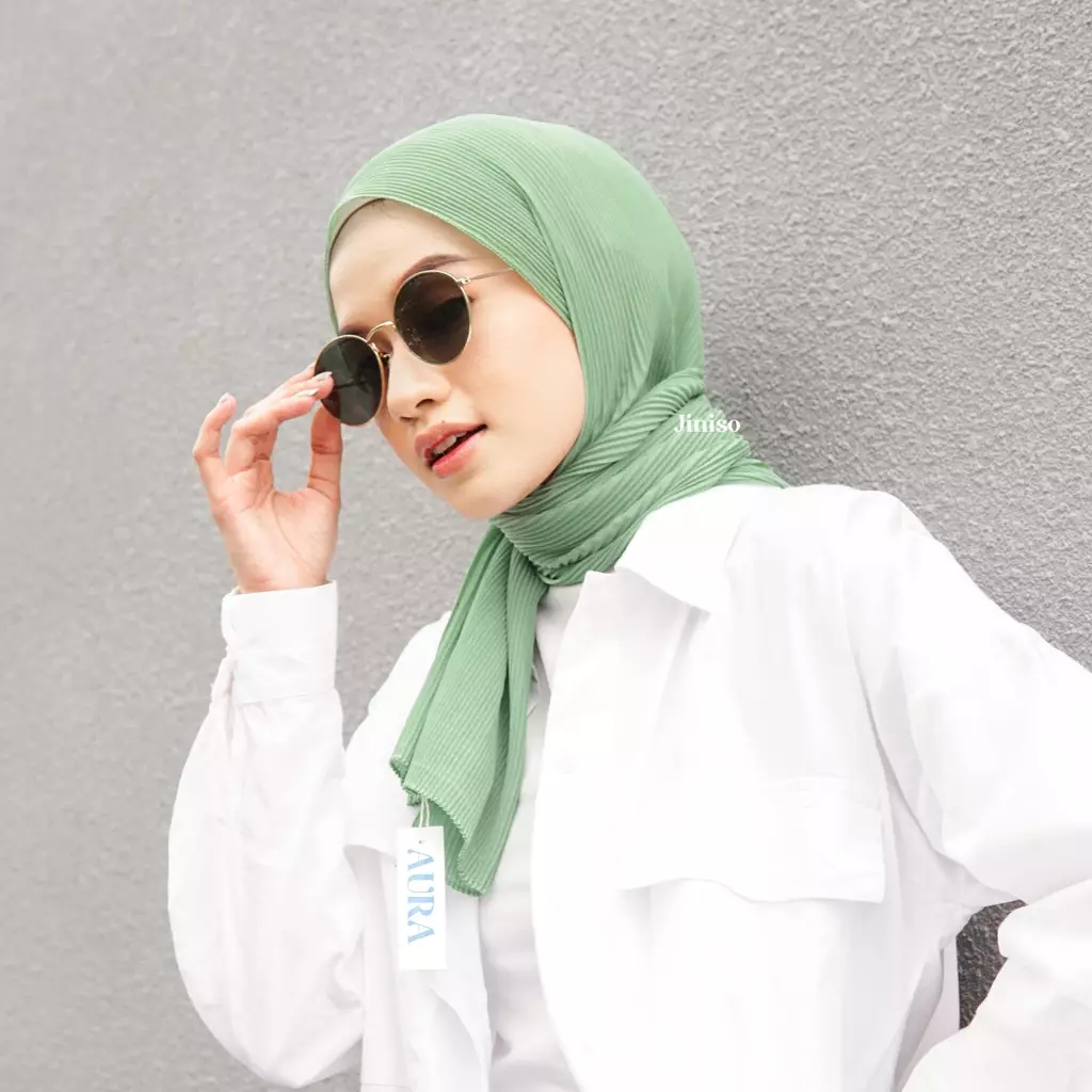 AURA Active Hijab Pashmina Plisket Shawl