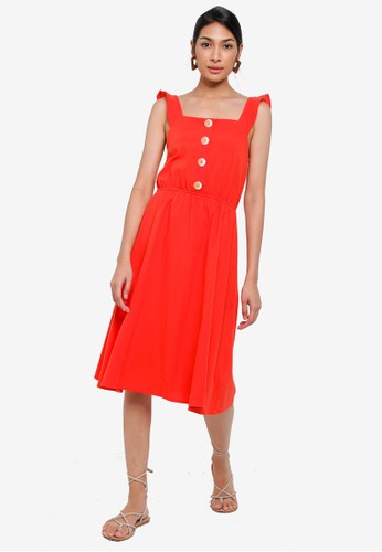 Jual ZALORA Sleeveless Fit and Flare Dress Original 
