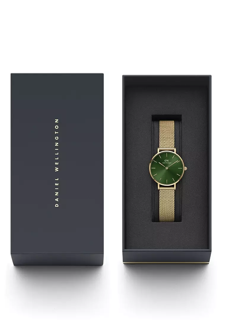 Petite Emeraldl 28mm Watch Green sunray dial Mesh strap Gold Female watch Ladies watch Watch for women DW
