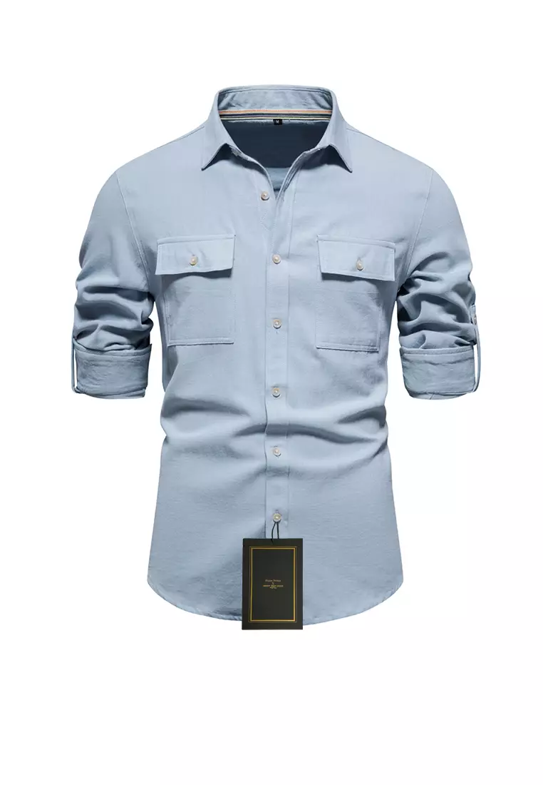 Twenty Eight Shoes Pure Cotton Pockets Long Sleeve Shirt  AX-SH693