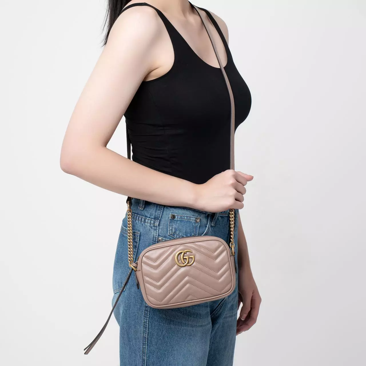 Gucci marmont camera bag nude on sale
