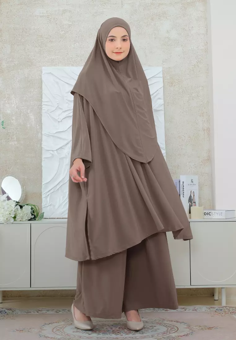 Cotton Bee - Lunara Tunik Set | Tunik Kulot Khimar | Setelan Wanita - XL