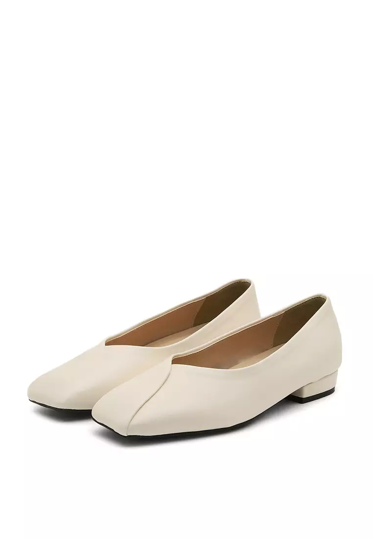 Della Square Flats (2cm) - Ivory