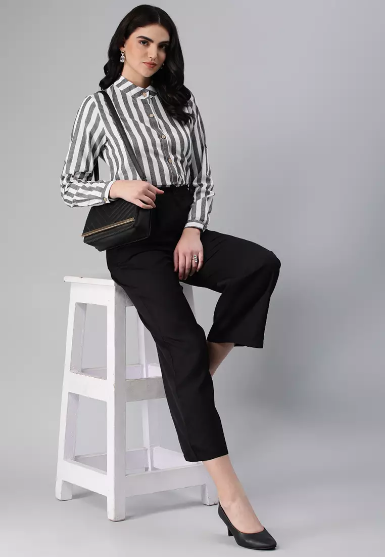 Black Striped Long Sleeve Shirt