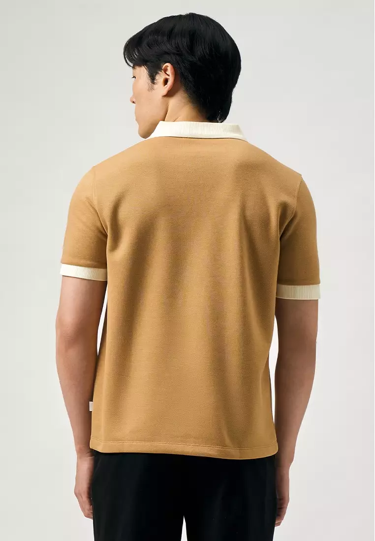 Color Block Pique Polo Shirt