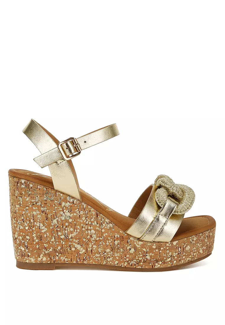 Buy London Rag Chain Link Detail Wedge Sandals in Gold 2025 Online