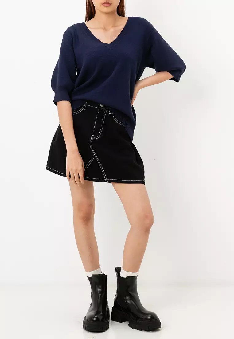 Gold V-Neck Pullover