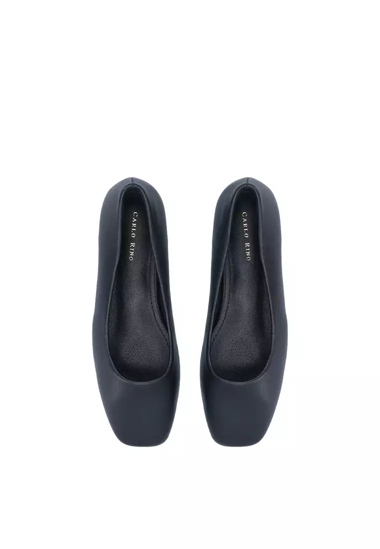 Black Posie Eyelet Ballerinas