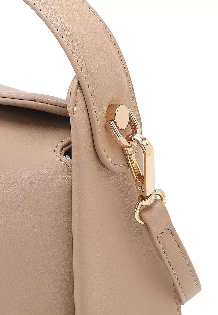 Women's Top Handle Bag / Sling Bag / Crossbody Bag - Beige