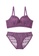 ZITIQUE purple Women's Basic 3/4 Cup Ultra-thin No Steel Ring Lingerie Set (Bra And Underwear) - Purple 9B5DEUS76E9905GS_1